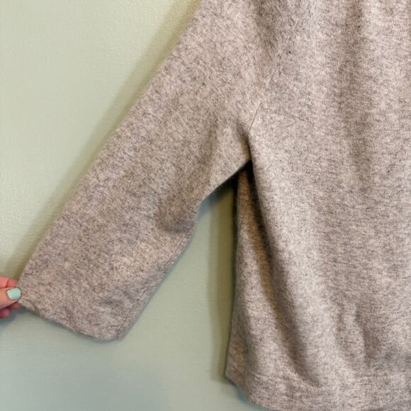 Lucy & Laurel Sweater Cardigan M Knitted Tie Collar Angora Wool 3/4 Sleeve Gray - Picture 8 of 8